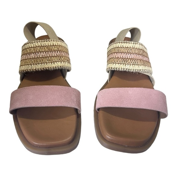 MILA PAOLI Made in Italy Double-Band Slingback Sandals Pink Tan Womens 8 - Picture 3 of 14